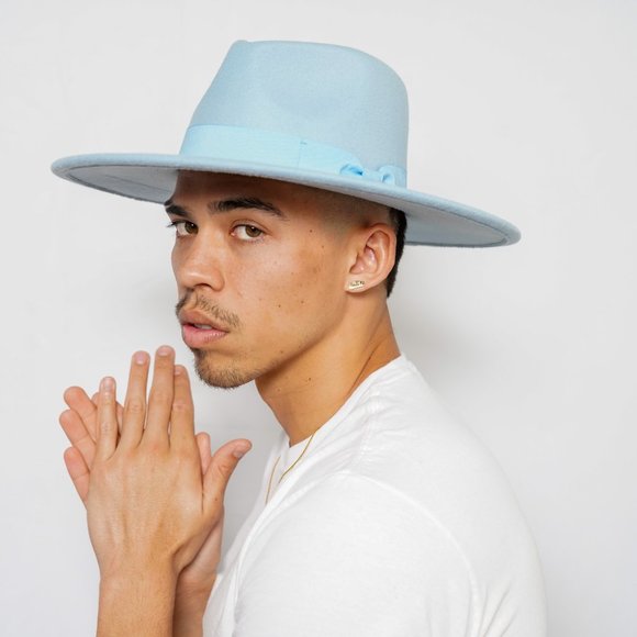 Baby Blue Fedora Hat - Picture 1 of 2